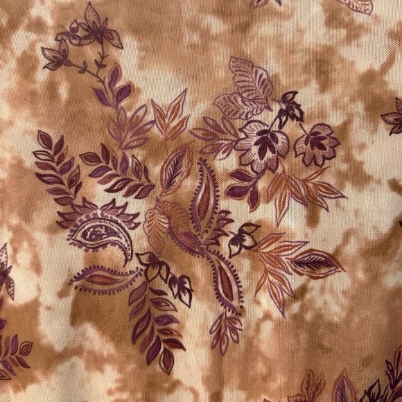 Lucky Brand Tan Floral Long Sleeve Maxi Dress Sheer Overlay NWT Size Large - Picture 6 of 6